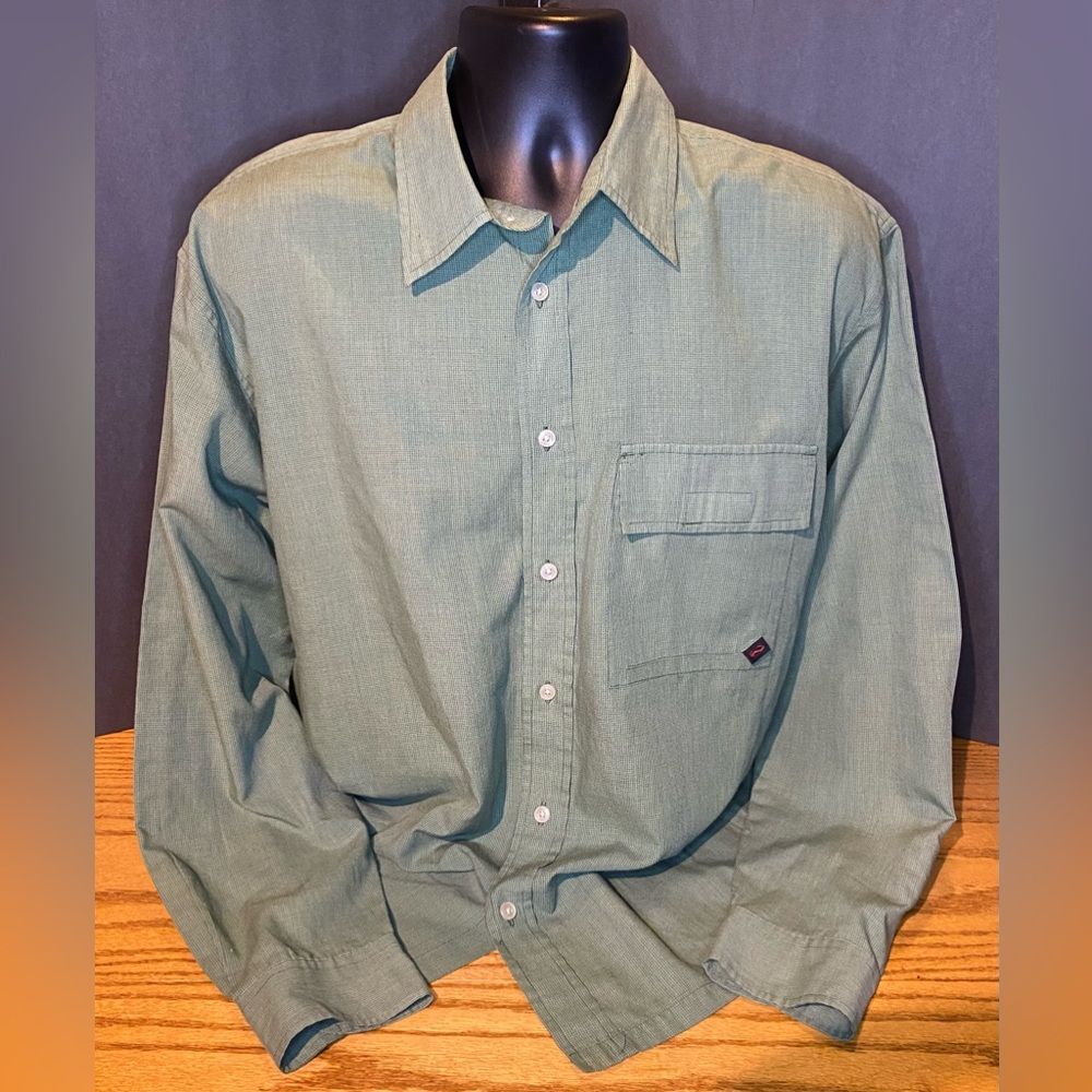 Vans Long Sleeve Button down Green Check Shirt lightweight
